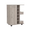 NicBex Mobile Kitchen Island Cart Morden Kitchen Carts on Wheels with Storage, 1 Cabinet Door, 6 Bottle Rack and 2 Shelves for Kitchen - 2 of 4