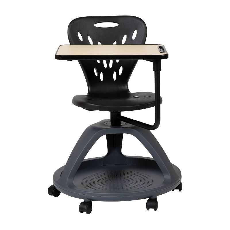 Emma and Oliver Mobile Desk Chair - 360° Tablet Rotation and Storage Cubby, 4 of 15