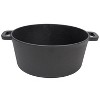 3 in 1 Pre-Seasoned Cast Iron Dutch Oven,Camping Deep Pot, 5 Quart. Cover As A Skillet with Ribbed Bottom Design. With 2pcs Silicone Handel Covers - 4 of 4