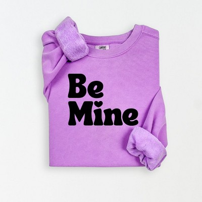 Simply Sage Market Women's Lightweight Garment Dyed Graphic Sweatshirt Be Mine Bold