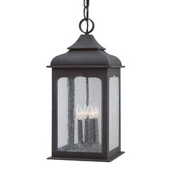 Troy Lighting Henry Street 4 - Light Pendant in  Colonial Iron Clear Seeded Shade