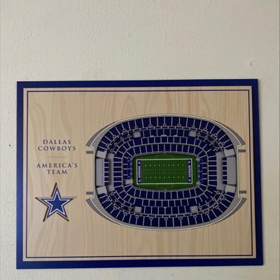 Dallas Cowboys ATT Stadium Wall Art Decal 3D Smashed Football Decor WL215