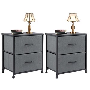 GlasFlength Nightstands Stylish and Functional Bedroom Storage with Ample Drawers and Shelves, Modern Design Style, Gray,18”*11.8”*20" - 1 of 4