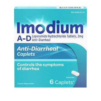 Imodium A-D Loperamide Hydrochloride Diarrhea Relief Caplets - 6 ct.