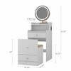 NicBex 3-in-1 Vanity Desk with Mirror & Lights,Makeup Vanity Table with 2 Drawers & Stool,Dressing Table with Charging Station for Small Place - 3 of 4