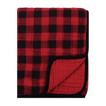 Hudson Baby Infant Muslin Tranquility Quilt Blanket, Buffalo Plaid, One Size