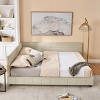 Queen Size Upholstered Daybed Sofa Bed Frame Velvet Tufted Mid-Century Style with Backrest and Armrest for Bedroom or Living Room-LAOTIES - 3 of 4