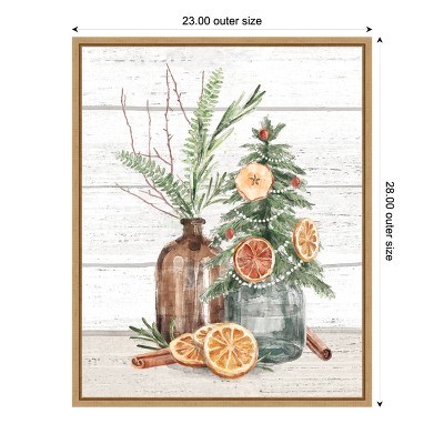 Earth Tones Still Life Canvas Print with Maple Frame
