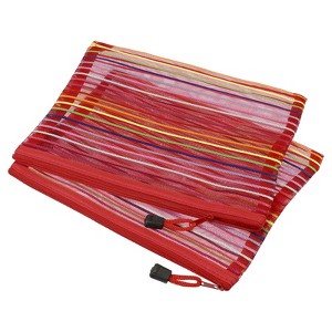 Unique Bargains Mesh Document Pencil Home Office Storage Zipper Pouches 6 Pcs - 1 of 3