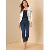 INSPIRE CHIC Women's Open Front Office Long Sleeve Lightweight Printed Floral Crop Suit Blazer - 3 of 4