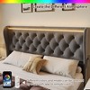 Platform Bed Frame, Velvet Upholstered Bed with Deep Button Tufted & Wingback Headboard - 4 of 4