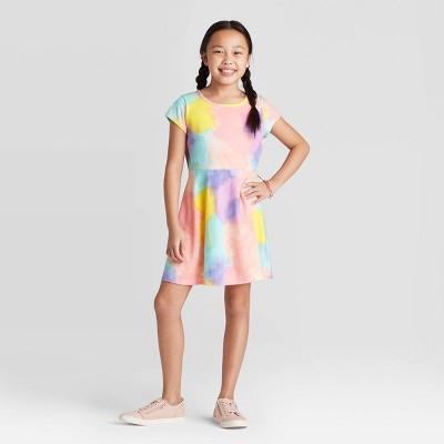 short sleeve tie dye dress