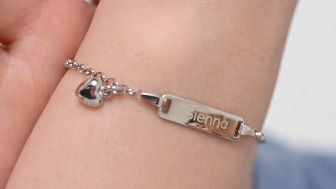 Girls' Polished Puff Heart Bracelet Sterling Silver - In Season Jewelry, 2 of 7, play video