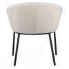 Dining Chair 29.1"H Ivory – Textured Fabric Upholstered Seat with Black Steel Frame & Armrests by Zuo Modern - 4 of 4