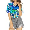 HAPPY BAY Button Down Shirt for Women Casual Beach Party Summer Short Sleeve Vacation Tops Button Up Hawaiian Shirts Blouses for Women - 3 of 4