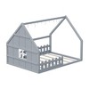 PAGED Twin Size Floor Bed Modern House-Shaped Pine Bed Frame with Roof and Window for Bedroom, Easy Assembly - 3 of 4