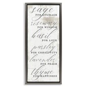 Stupell Industries Sage Basil Thyme Sentimental Phrases, 11" x 25" - 1 of 4