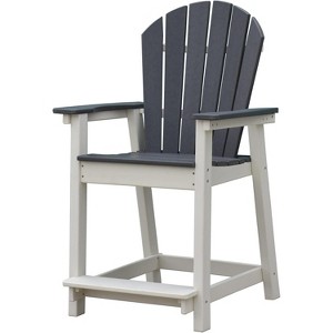 Tree City Tall Adirondack Bar Chair, Outdoor Counter-Height Chair for Patio & Deck, Heavy-Duty HDPE All-Weather Chair - 1 of 4