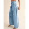 Imily Bela Womens Wide Leg High Waisted Baggy Side Pleated Boyfriend Loose Denim Pants - 2 of 4