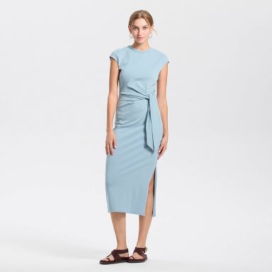 Women's Short Sleeve Side Knot Maxi Bodycon Dress - Universal Thread Blue  XL : Target