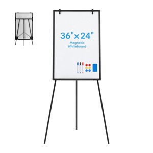 SEVOBAL Doodle Mats and Boards 36x24 Magnetic Whiteboard with Adjustable Tripod Easel for School Office, black, 23.62"*1.57"*62.4" - 1 of 4