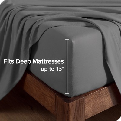 Gray Organic Cotton Jersey Queen Sheet Set with Pillowcases