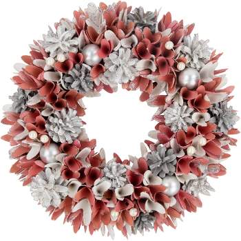 Vickerman 60 Light Pink Artificial Christmas Wreath, Pink Dura-lit Led  Lights. : Target