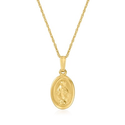 Ross-Simons Child's 14kt Yellow Gold Miraculous Medal Necklace Size 15