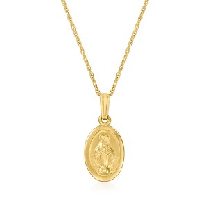 Ross-Simons Child's 14kt Yellow Gold Miraculous Medal Necklace Size 15 - 1 of 3