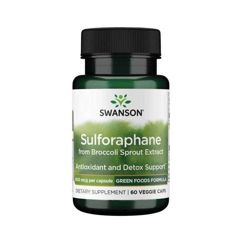 Swanson Herbal Supplements Sulforaphane from Broccoli Sprout Extract 400 mcg Veggie Capsule 60ct, 1 of 4