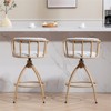 RISOKEYS 26'' Swivel Counter Height Bar Stool, Set of 2 - Fabric Seat with Metal Frame - Industrial Design Bar Chairs for Home Bar - 2 of 4
