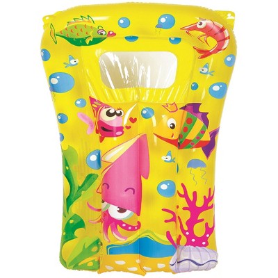 Pool Central 29" Yellow and Pink Sea World Inflatable Kick Board