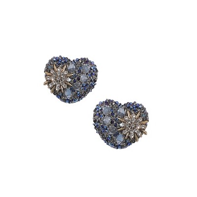 SOHI Women's Flora Heart Stud Earrings