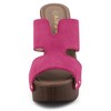 Allegra K Women's Faux Suede Peep Toe Platform Block Heel Slides Sandals - 2 of 4