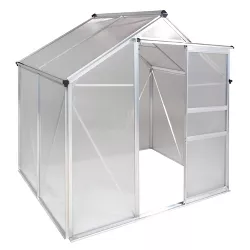 Machrus Ogrow 4x6" Aluminum Frame Walk-In Greenhouse with Sliding Door and Adjustable Roof Vent