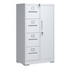 Metal Storage Vertical Filing Cabinet with Lock, Steel File Locker with 4 Drawers and 1 door for School, Living Room, Bedroom, Office (White) - 2 of 4