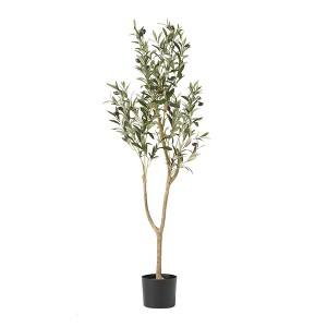3.9ft Artificial Olive Tree, Realistic Potted Olive Tree, Artificial Olive Tree Plants with Leaves and Fruits - 1 of 4