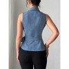 Womens Casual Sleeveless Blazer Vest Top Tie Waist V Neck Elagant Cardigan Vest - 2 of 4