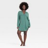 Women's Cloud Knit Notch Collar Long Sleeve NightGown - Auden™ - 4 of 4