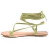 Journee Collection Womens Mischa Ankle Wrap Low Block Heel Sandals Olive 10 - 2 of 4