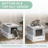 Gulches Fully Enclosed Cat Litter Box,Hooded Cat Litter House with Drawer Type Tray,Foldable Smell Proof Cat Potty,Portable Pet Toilet,Gray - 4 of 4