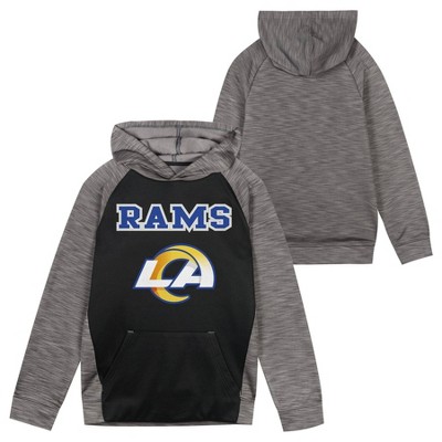Nfl Los Angeles Rams Boys' Black/gray Long Sleeve Hooded Sweatshirt : Target