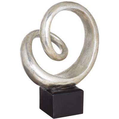 Studio 55D Slanted Spiral 16" High Silver Finish Modern Sculpture