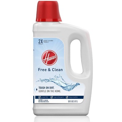 Hoover Free & Clean Deep Cleaning Carpet Cleaner Shampoo with Hypoallergenic Solution 50oz