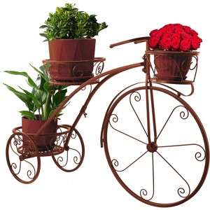 Sorbus Tricycle Plant Stand - Flower Pot Cart Holder - Ideal for Home, Garden, Patio - Great Gift for Plant Lovers (Bronze) - 1 of 4