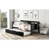 Twin Size Wooden Daybed with Trundle for Bedroom, Living Room - 3 of 4