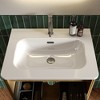 Vynxaria 24"x 18" Glossy White One-Piece Bathroom Sink Integrated Countertop Basin - 2 of 4