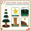 Heynemo Christmas Tree Cat Tower for Indoor Cats, Multi-Level Wooden Cat Tree with Scratching Posts, Sisal Cat Scratcher & Cozy Cat Beds,Green - 4 of 4