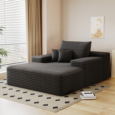 Hrinhom 51.2"W Modern Sofa Bed,Oversized Upholstered Sleeper Sofa Couch,Chaise Lounge Chair