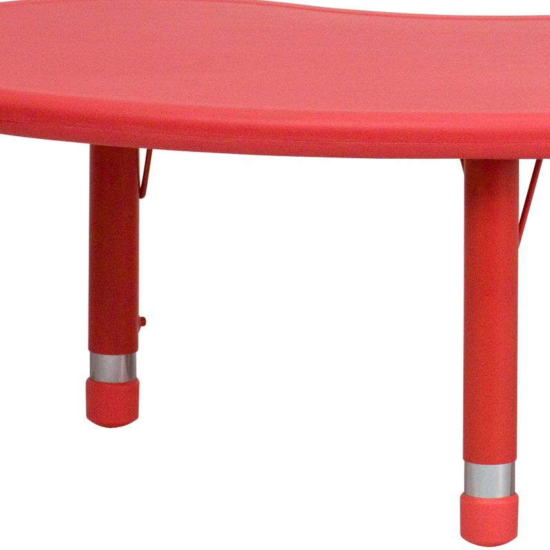 Flash Furniture 35"W x 65"L Half-Moon Plastic Height Adjustable Activity Table, 6 of 12
